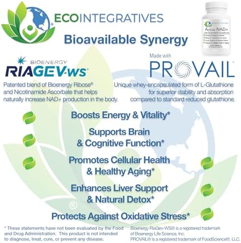 Active NAD+ with Bioavailable Glutathione - 60 Veggie Caps - Image 4