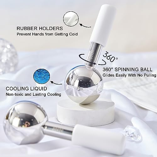 360 Rotating Ice Globes for Face Eyes, Facials Cold Roller for Puffy Eyes - Image 2