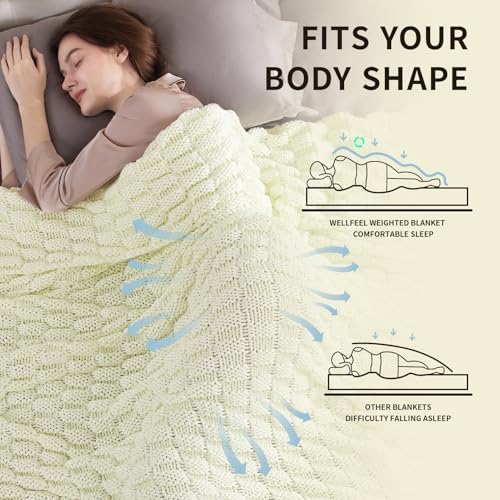 Knitted Weighted Blanket for Adult, No Beads Heavy Blanket 60"x80" 17lbs - Image 3