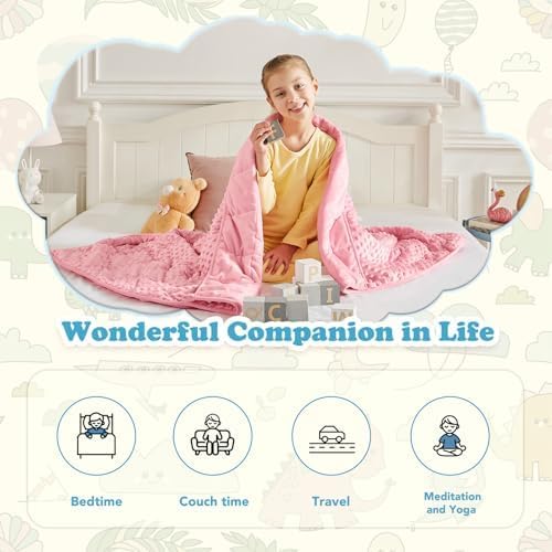 CuteKing Weighted Blanket - Weighted Blanket with Premium Glass Beads - Heavy Blanket Crystal Velvet for Comfortable & Warm - Thick Blanket All Season (10lbs, 40"x60", Pink Bubble) - Image 3