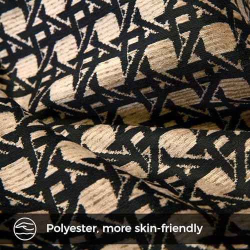 Throw Pillow Cushion Cover 18x18 inches, Gold Geometric Openwork Pattern Pillowcases, Modern Luxury Living Room Sofa Square Pillow Covers for Bed Couch Sofa Bedroom - Image 3