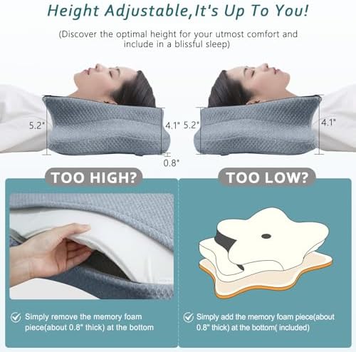 CHxxy Cervical Neck Pillow for Pain Relief Sleeping, Memory Foam Pillows - Image 3