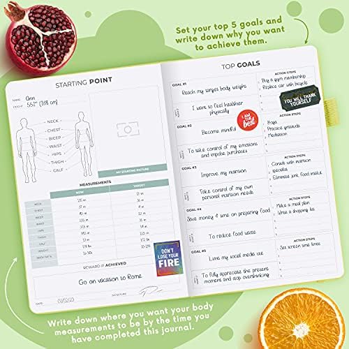 Clever Fox Wellness Planner & Food Journal for Weight Loss, A5 Neon Yellow - Image 3