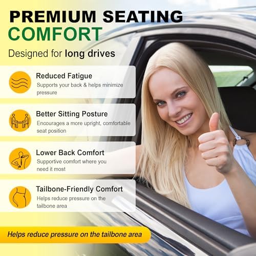 kingphenix 5-Piece Car Seat Cushion Set with Back Support - Image 2