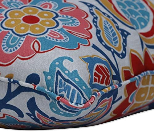 Pillow Perfect Bright Floral Indoor/Outdoor Accent Throw Pillow, Plush Fill, Weather, and Fade Resistant, Large Lumbar - 16.5" x 24.5", Blue/Red Moroccan Flowers, 2 Count - Image 2