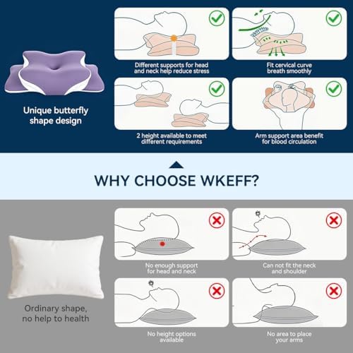 Pillow for Neck Pain Relief, Cooling Memory Foam Cervical Contour Support - Image 4