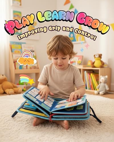 Montessori Busy Board, 8-Page Sensory Activity Toy, Car - Image 2