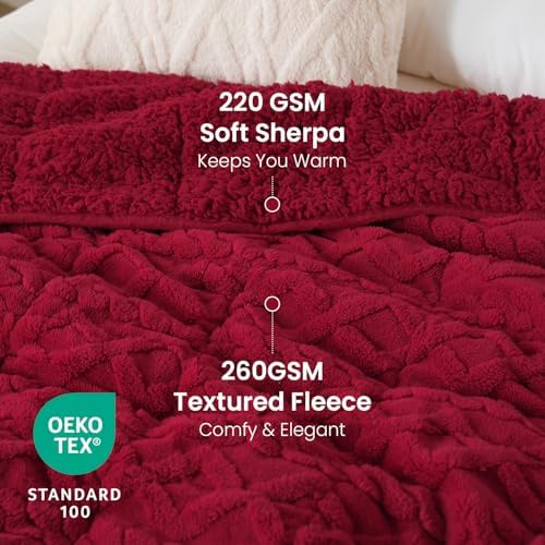 Drewin 20lbs Weighted Blanket Queen Size for Adults,Red,60 x 80 inches - Image 3