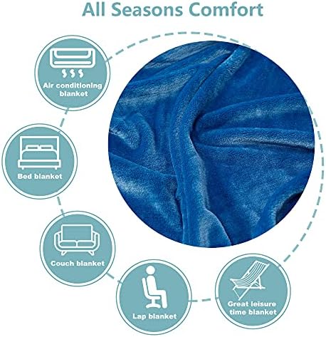 NANPIPER Fleece Blankets, Super Soft Flannel Fuzzy Blanket for Couch, Luxury Cozy Lightweight Microfiber Dog Blanket-Throw Size,Turquoise Blue - Image 6