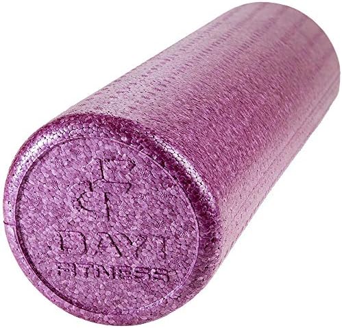 Day 1 Fitness High Density Muscle Foam Rollers - Sports Massage Rollers for Stretching, Physical Therapy, Deep Tissue, Myofascial Release - Ideal for Exercise and Pain Relief – Solid Purple, 18” by Day+1+Fitness