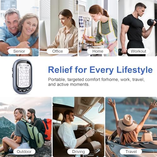 Dual Channel TENS Unit Muscle Stimulator, Rechargeable TENS EMS Machine with 24 Mode & 36 Intensity Level for Back Neck Shoulder Pain Relief Electric Pulse Massager with 10 Pads Custom Frequency+Pulse - Image 4