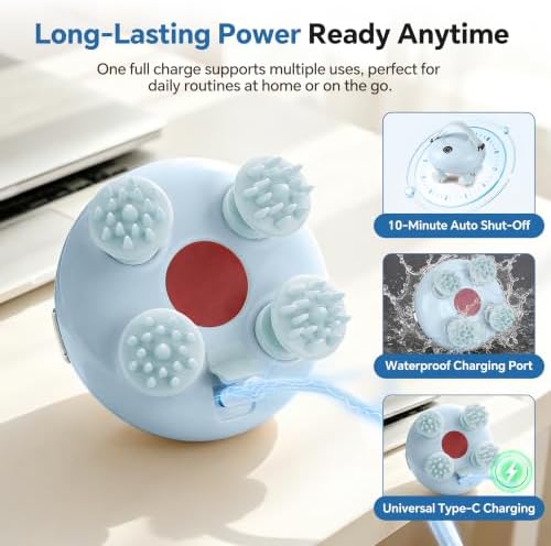Scalp Massager, Waterproof Head Massager for Head Neck Body - Image 4