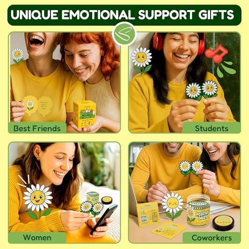 STOFINITY Positive Daisy Jar, 60 Affirmation Cards and Wood Stand - Image 6