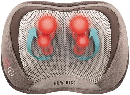 Homedics Shiatsu Back Massager with Heat, 3D Deep Tissue Massage Pillow by Homedics