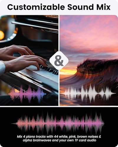 Glocusent White Noise Sound Machine with 44 Soothing Sounds 12 Colors Night Light Noise Machine for Baby Kids & Adults Sleep Machines, Sound Therapy for Home, Travel, Registry Gift - Image 3