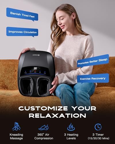 KINGJOY Foot Massager with Heat for Neuropathy and Plantar Fasciitis Relief - Image 2