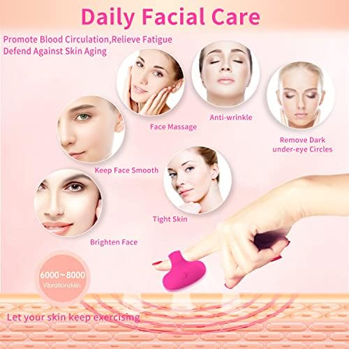 Handhold Portable Powerful Multifunctional Facial Mini Massage Ball,Quiet Waterproof USB Rechargeable Vibrating Travel Pocket Face Eye Finger Joint and Neck Jaw Massager. (Rose) - Image 4