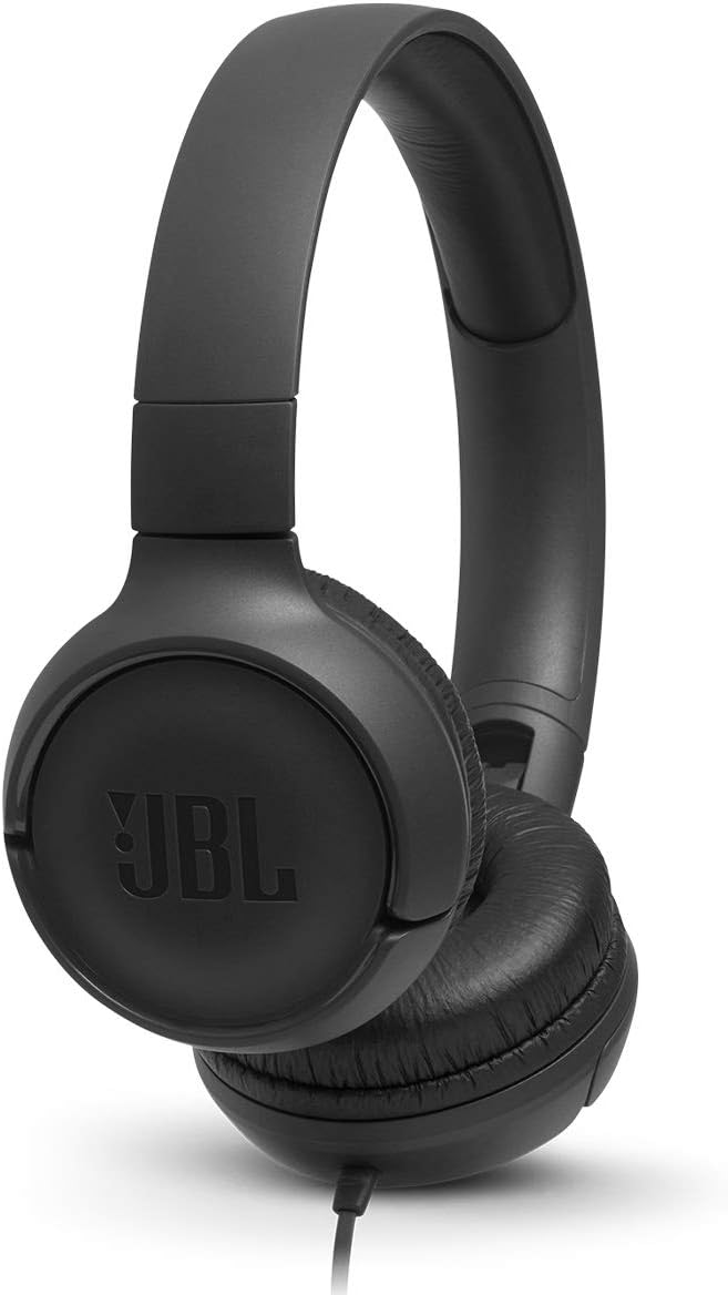 JBL Tune 500 - Wired On-Ear Headphones - Black | JBL Pure Bass Sound, 1-button remotemic, Lightweight and foldable design, Tangle-free flat cable, Ask Siri or Google Now by JBL