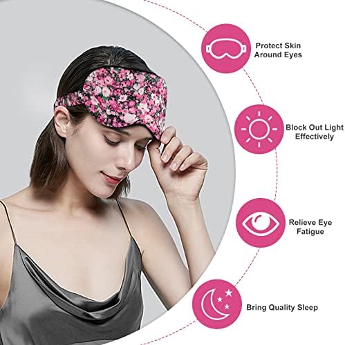 OLESILK 100% Natural Mulberry Silk Sleep Eye Mask Block Out Light, Fashion Printed Eye Mask Blindfold for Women Men Full Night Sleeping, Chic Eye Cover Eyeshade, Pattern 3 - Image 4