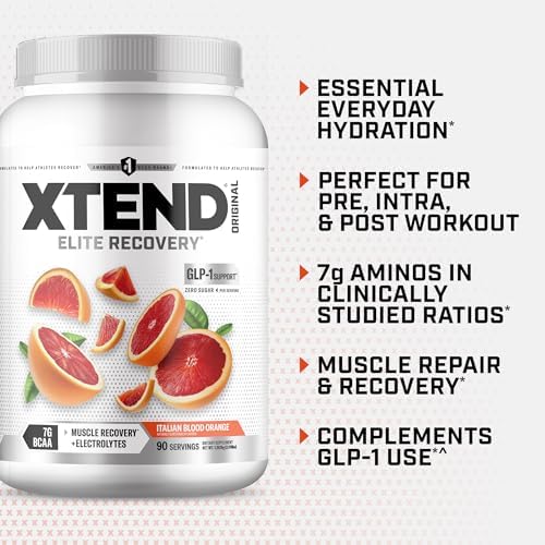 Xtend Original BCAA Powder with Zero Sugar, Italian Blood Orange, 90 Serv - Image 4