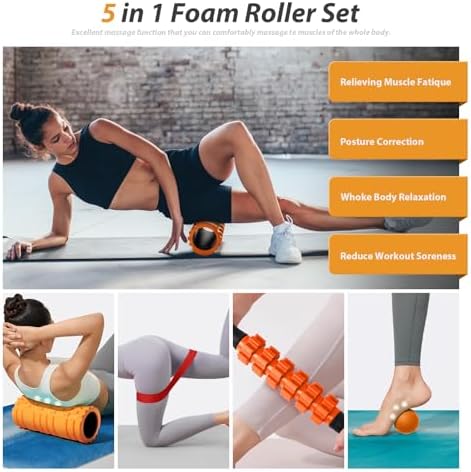 SUBCULTUREPICK 5 in1 Foam Roller Set Trigger Point Foam Roller for Exercise - Image 2