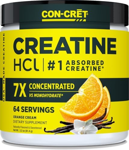CON-CRET Creatine HCl Powder for Women and Men, Orange Cream, 64 Servings by CON-CR%C4%92T%C2%AE