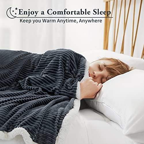 LBRO2M Sherpa Fleece Bed Blanket Super Soft Plush Warm Throw Twin 65"X90" - Image 6