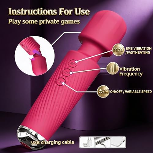 2026 Upgraded Wireless Heating Muscle Massager, 20 Vibration Modes 8 Speed Quiet Portable Full Body Relaxer for Neck Back Leg Arm (Rose red) - Image 2