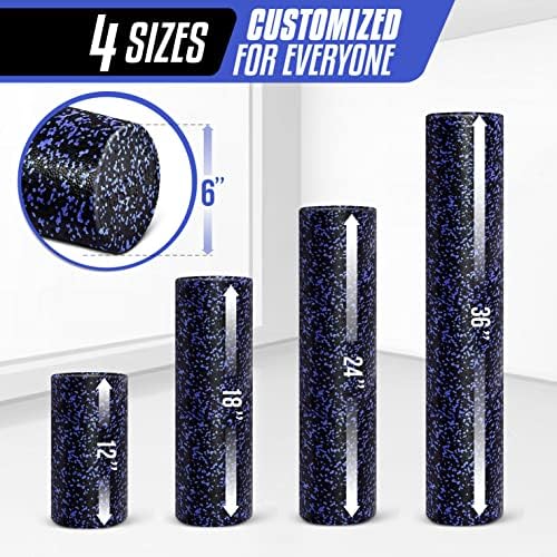 Yes4All Foam Roller, EPP High-Density Material, High Firmness Level, Back Roller for Athlete & Professional, Suitable for Back, Stretching, & Pilates, 12/18/24/36 inch - Blue Speckled, 12 in - Image 5
