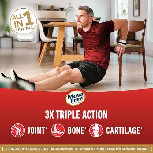Move Free Ultra Triple Action Joint Support Supplement - Type II Collagen Boron & Hyaluronic Acid - Supports Joint Comfort, Cartiliage & Bones in 1 Tiny Pill Per Day, 64 Tablets (64 servings)* - Image 2