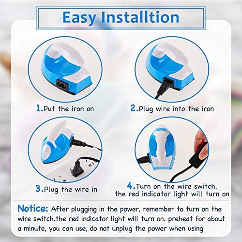 Honoson Mini Craft Iron with Charging Base Tiny,Blue - Image 3