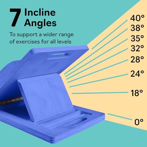 Slant Boards for Exercise, Wooden Slant Board, Calf Stretch Board with 7 Incline Angles, Velour Board, Balance Board & Calf Stretcher, Portable Incline Board for Physical Therapy, Ankle Mobility, Heel & Knees - Image 4