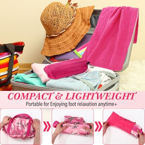FillTouch 12 Pcs 15L Foldable Foot Soaking Tub Kit Portable Foot Bath Tub for Soaking Feet with Towel and Storage Bag Soak Spa Bucket for Travel Camping(Camouflage,Pink) - Image 5