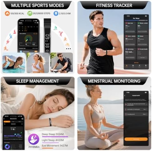 Smart Bracelet for Women Men Fitness Health Tracker with Heart Rate Sleep - Image 2
