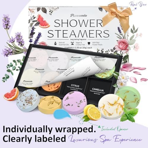 Shower Steamers Aromatherapy Birthday Gifts for Women - 8 Pack Shower Bombs with Natural Essential Oils, Self Care Relaxation Home Spa, Basket Stuffers White Elephant Gifts for Women Mom Wife Teens - Image 3