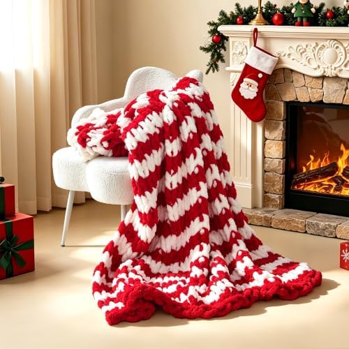 Chunky Knit Blanket Throw for Couch, 51"x63" Chunky Yarn Knitted Blankets - Image 6