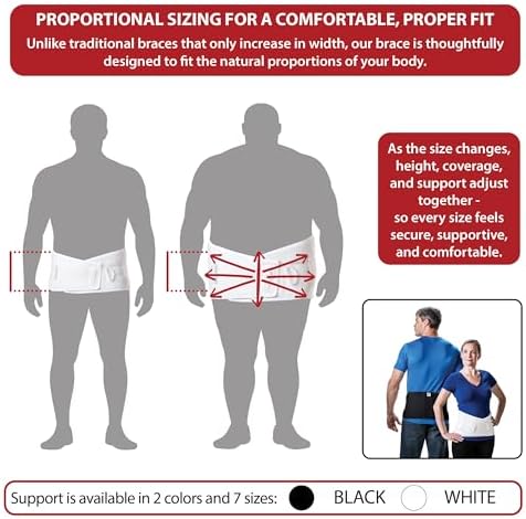 CorFit Back Brace for Lower Back Pain Relief & Lumbar Support Belt, BK, M/L - Image 4