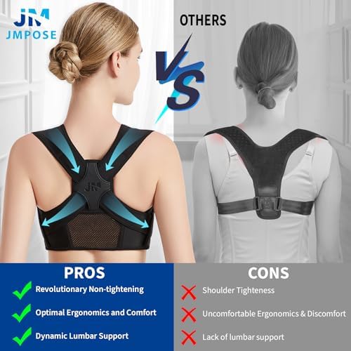 JMPOSE Posture Corrector for Back Support: Adjustable Shoulder Posture Brace for Men and Women (Black, Small/M) - Image 2