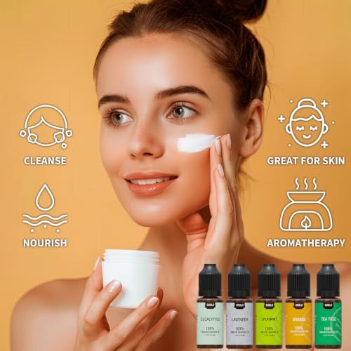 Essential Oils for Diffuser for Home, Top 5 Aromatherapy Oils,Candle&Soap Making,10ml（Orange, Lavender, Peppermint, Eucalyptus, Tea Tree） - Image 6