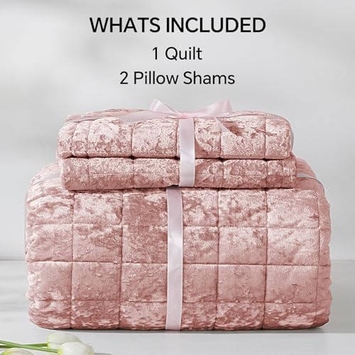 BEDELITE Velvet Quilt Set Queen Size, Luxury Velvet Comforter Bedding - Image 6
