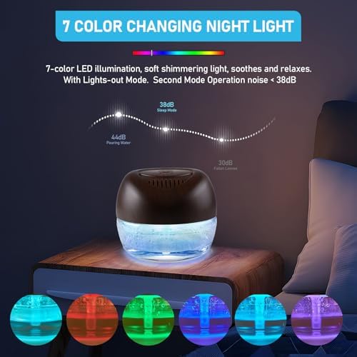 Purifier Air Washer, Air Fresher Aroma Diffuser for Home, Office, Air Purifier with Night Light (Brown) - Image 5
