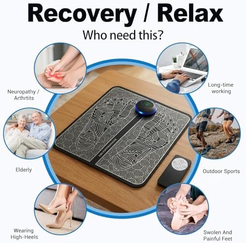 ACROSS EMS Foot Massager Mat TENS & PMS Foot Stimulator – Electric Muscle Stimulator, Adjustable Intensity, Lightweight Design for Home, Travel, and Office Use - Image 5