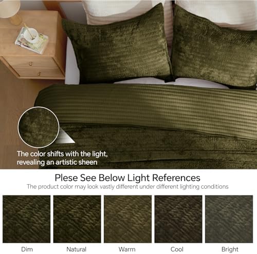 BEDELITE Velvet Quilt Set King Size, Luxury Velvet Comforter Bedding - Image 3