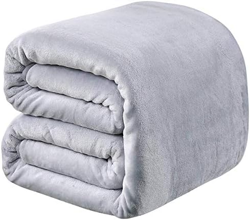 Polar Fleece Throw Blankets Travel Size for The Bed Extra Soft Brush Fabric Super Warm Sofa Throw Blanket 50" x 61"(Gray Travel) by RICHAVE