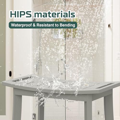 Waterproof HIPS Shower Bench for Inside Shower, Shower Stool, Grey - Image 4