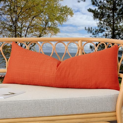Kevin Textile Outdoor Waterproof 14”x36” Pillow Cover 1 Pack, Orange by KevinTextile