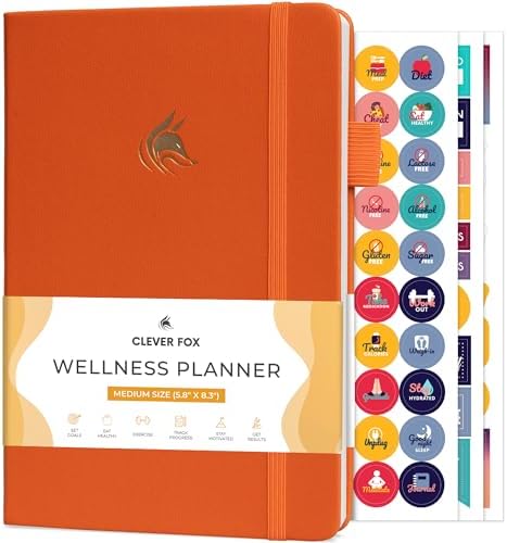 Clever Fox Wellness Planner & Food Journal for Weight Loss, A5 Orange by CleverFox