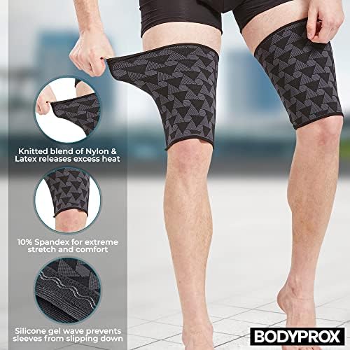 BODYPROX Thigh Compression Sleeve(1 Pair), Hamstring Compression Sleeve for Men and Women - Image 4