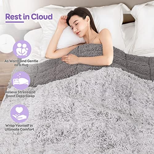 Cottonblue Weighted Blanket 20lbs for Adults Queen Size 60x80in Soft Sherpa - Image 2