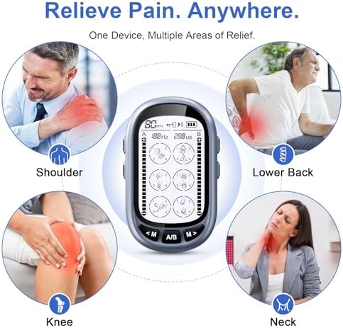 Dual Channel TENS Unit Muscle Stimulator, Rechargeable TENS EMS Machine with 24 Mode & 36 Intensity Level for Back Neck Shoulder Pain Relief Electric Pulse Massager with 10 Pads Custom Frequency+Pulse - Image 2